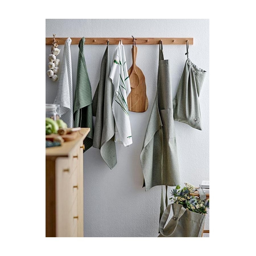 Sdahl Line Geschirrtuch 2er Set 50x70 cm, Olive/Wei