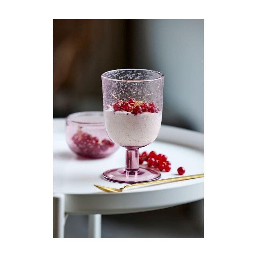 Lyngby Glas Valencia Vandglas m. Fod 37 cl, Pink