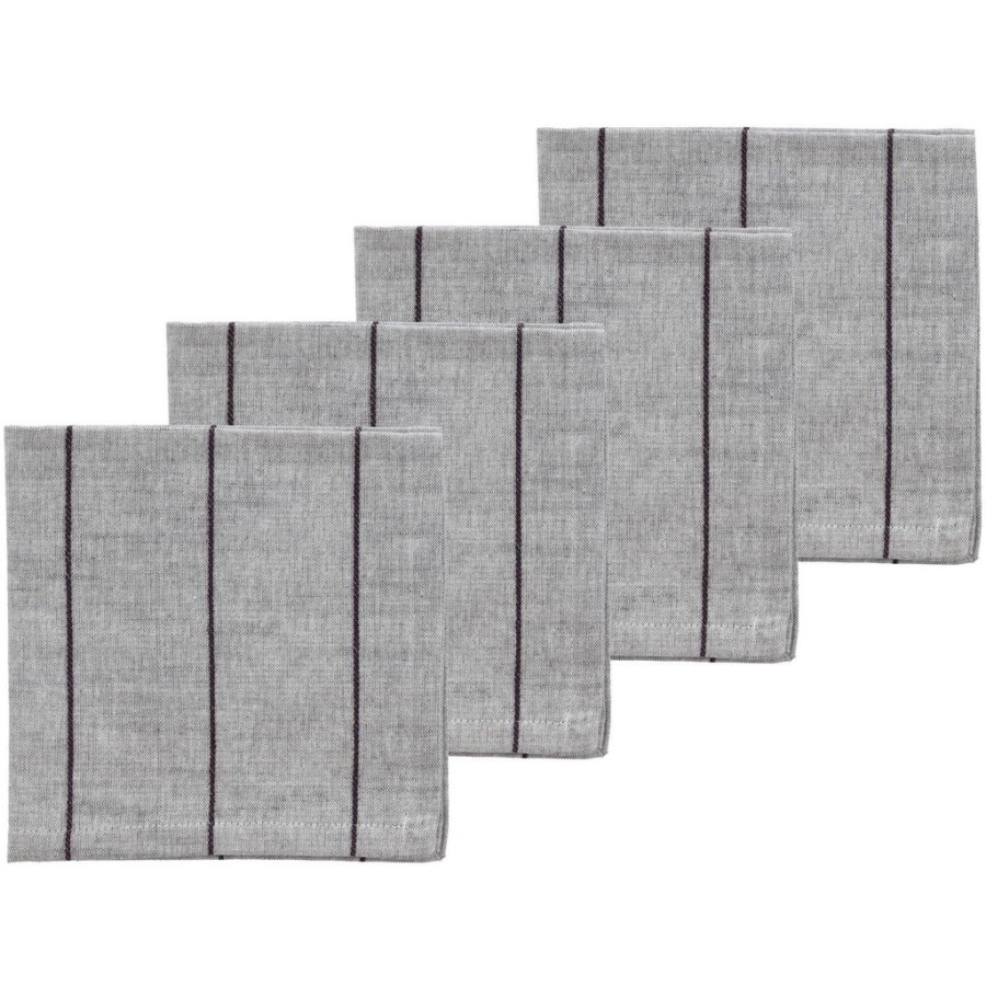 Sdahl Line Serviette 2er Set 40x40 cm, Light Grey/Ash