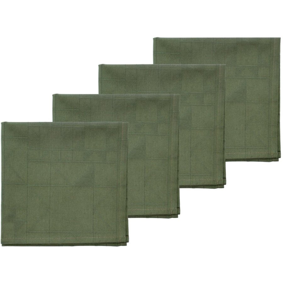 S&ouml;dahl Star Damask Mundserviet 4 stk. 45x45 cm, Forest Green