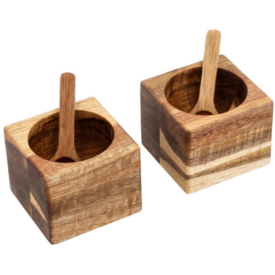 HOLM Mini-Schssel-Set 2er Set, 5 cm H5 cm, Akazienholz