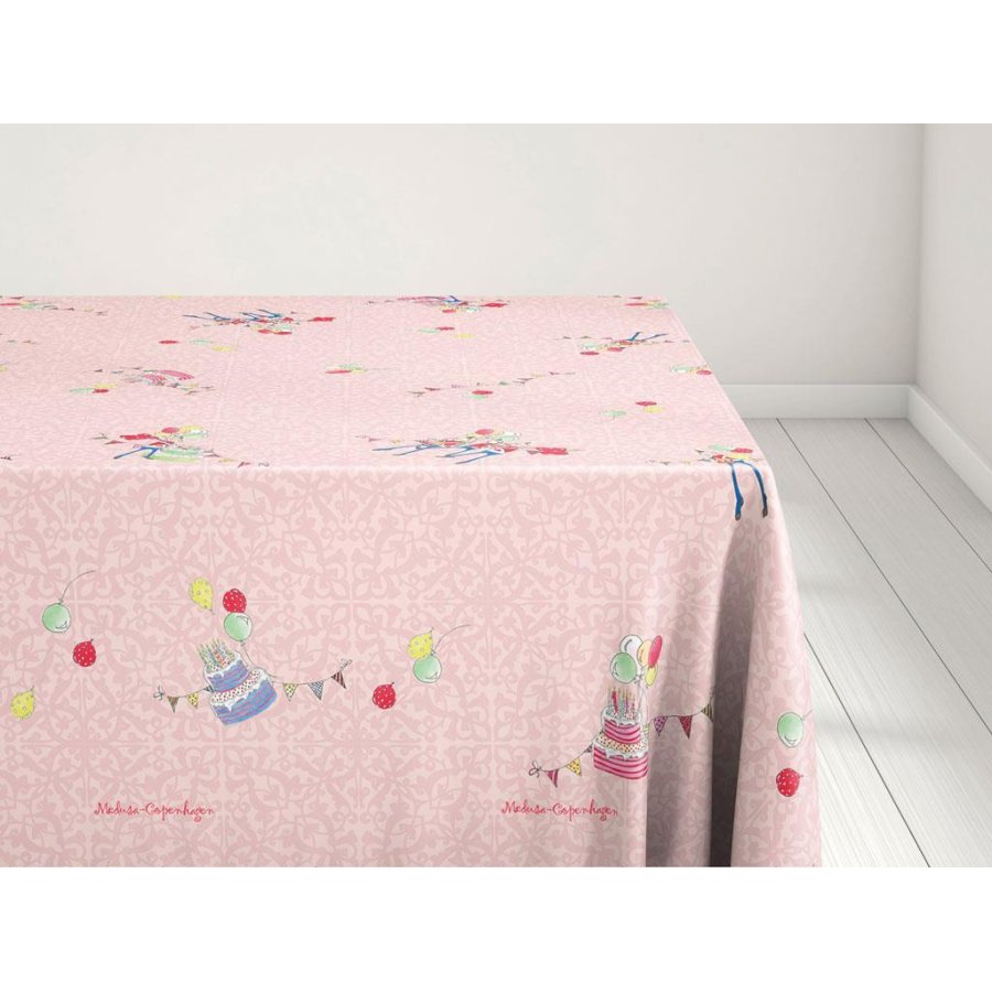 Medusa Copenhagen Fdselsdag Akryldug m. Antislip 140 cm, Pink
