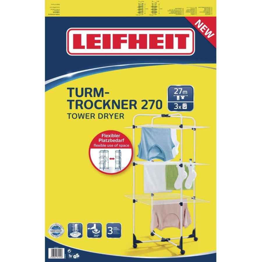 Leifheit Tower 270 Trrestativ, Hvid/Bl