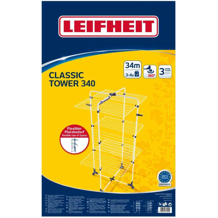 Leifheit Tower 340 Trrestativ, Hvid/Bl