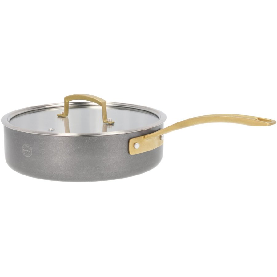 Pillivuyt Gourmet Durance Sautierpfanne mit Deckel 24 cm, Stahl rostfrei