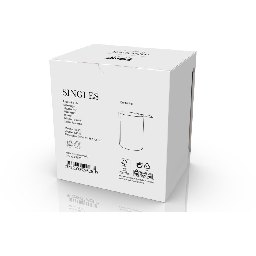 Zone Denmark Singles Messbecher 500 ml, Stahl