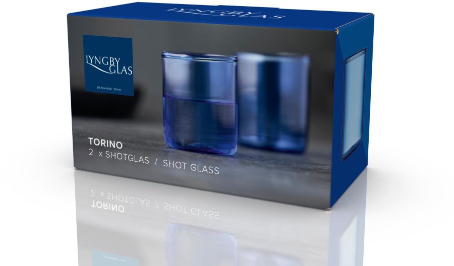 Lyngby Glas Torino Shotglas 2 stk. 6 cl, Bl