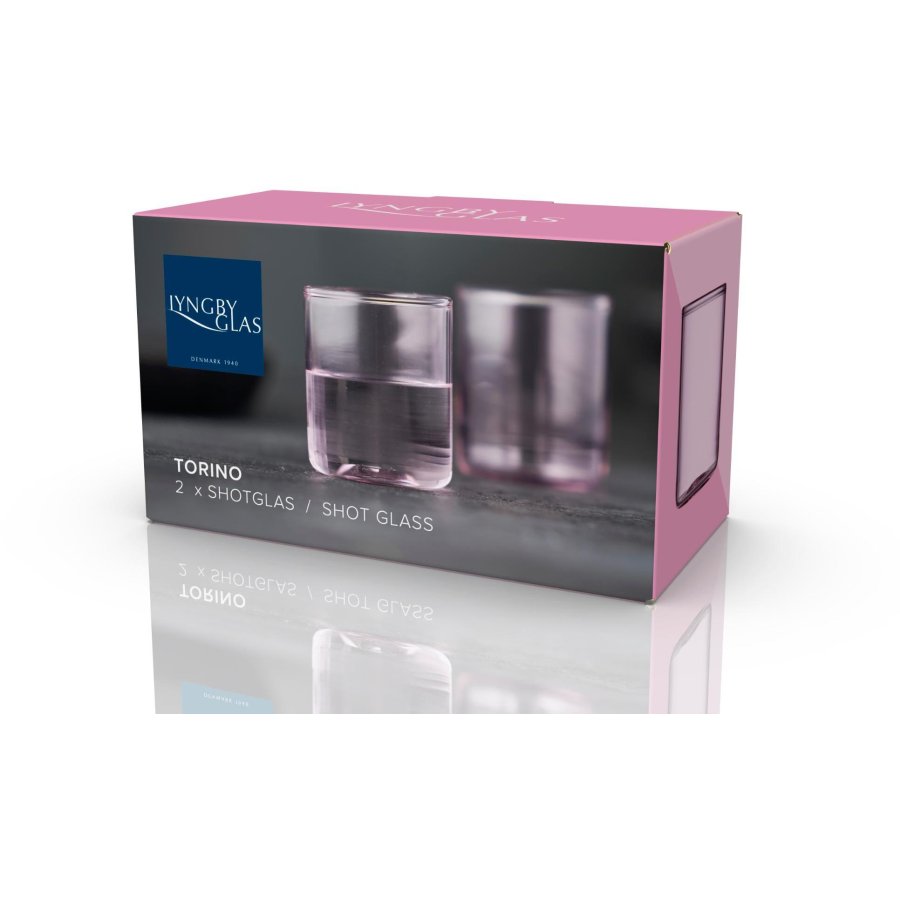 Lyngby Glas Torino Shotglas 2 stk. 6 cl, Pink