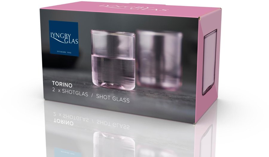 Lyngby Glas Torino Shotglas 2 stk. 6 cl, Pink