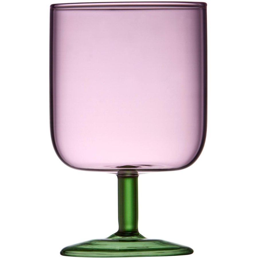 Lyngby Glas Torino Vinglas 2 stk. 30 cl, Pink/Grn