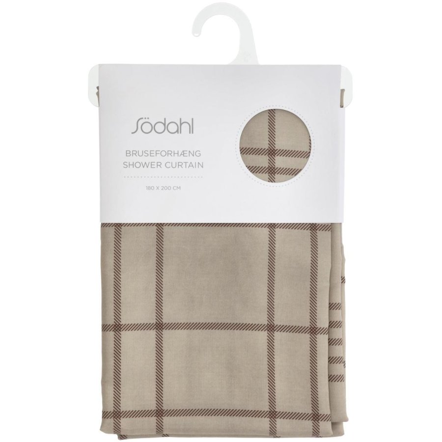 Sdahl Tartan Badvorhang 180x200 cm, Offwhite