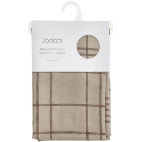 Södahl Tartan Badeforhæng 180x200 cm, Taupe