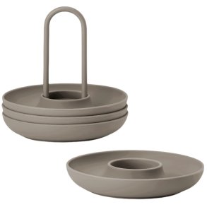 Zone Denmark Singles Eierbecher mit Halter H9,5 cm 2er Set, Taupe