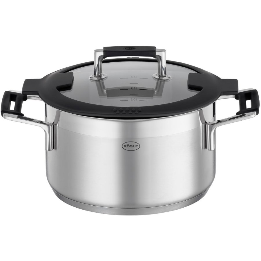 Rösle Silence Pro Gryde m. Glaslg 20 cm/3,5 L, Stl