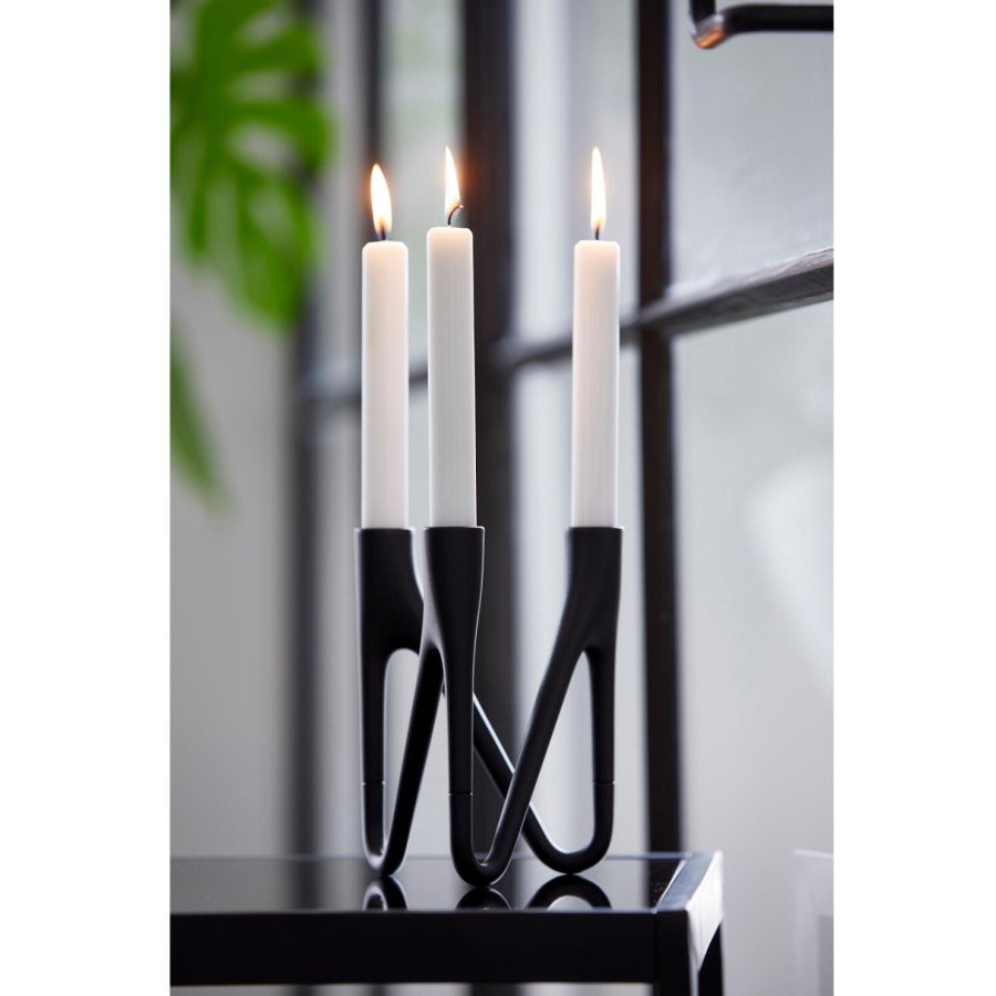 Mors Roots Kerzenstnder 3 Arme H16,5 cm, Schwarz