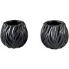 Mors Flame Teelichthalter 2er Set H6,8 cm, Schwarz