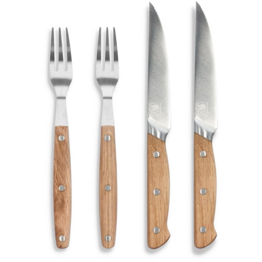 Mors Foresta Bestikst 4 Dele, Eg/Rustfrit Stl