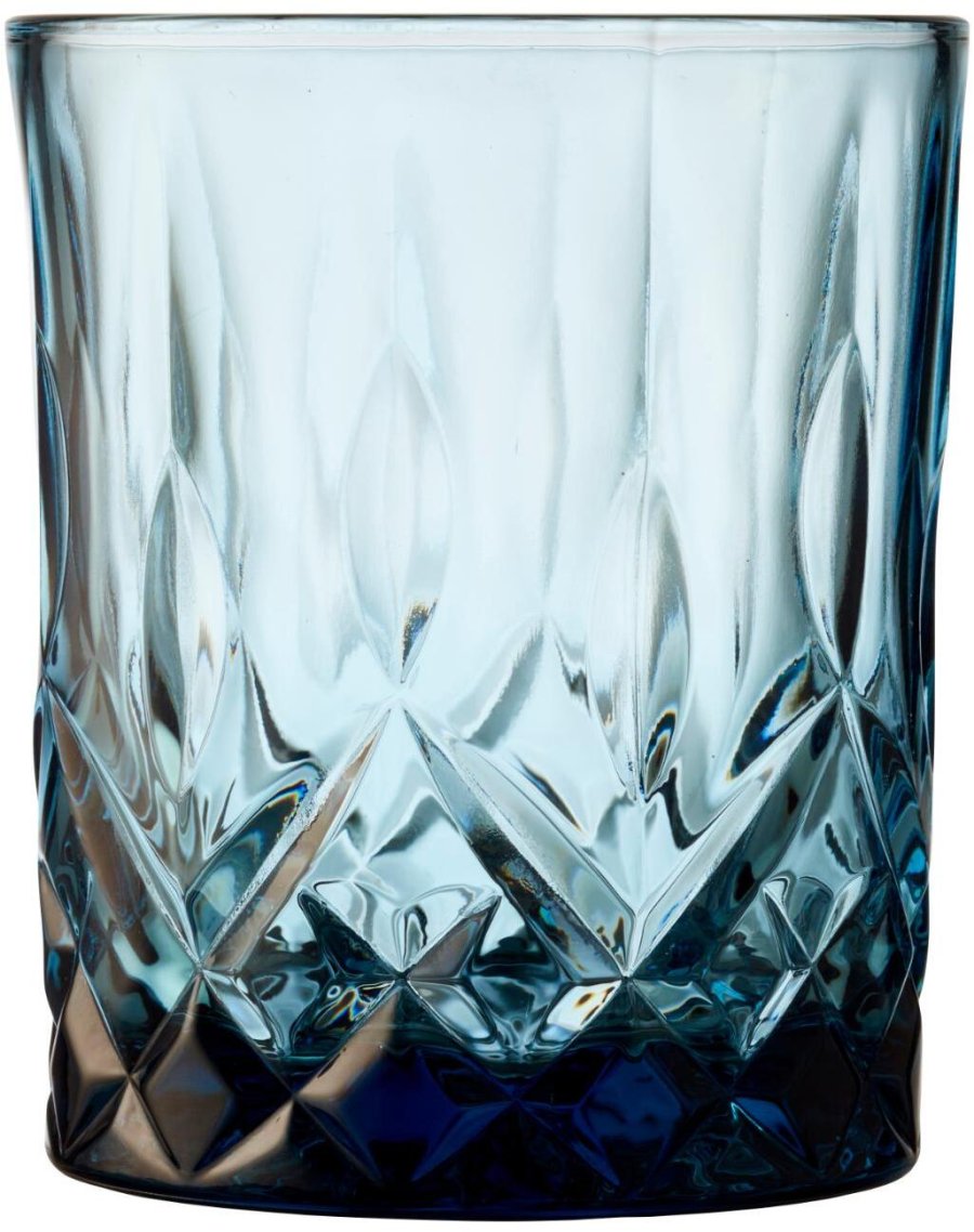 Lyngby Glas Sorrento Whiskyglas 4er Set 32 cl, Blau