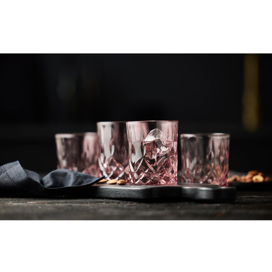 Lyngby Glas Sorrento Whiskyglas 4er Set 32 cl, Rosa