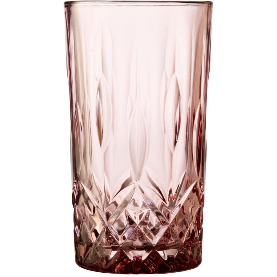 Lyngby Glas Sorrento Highball Glas 4er Set 38 cl, Rosa