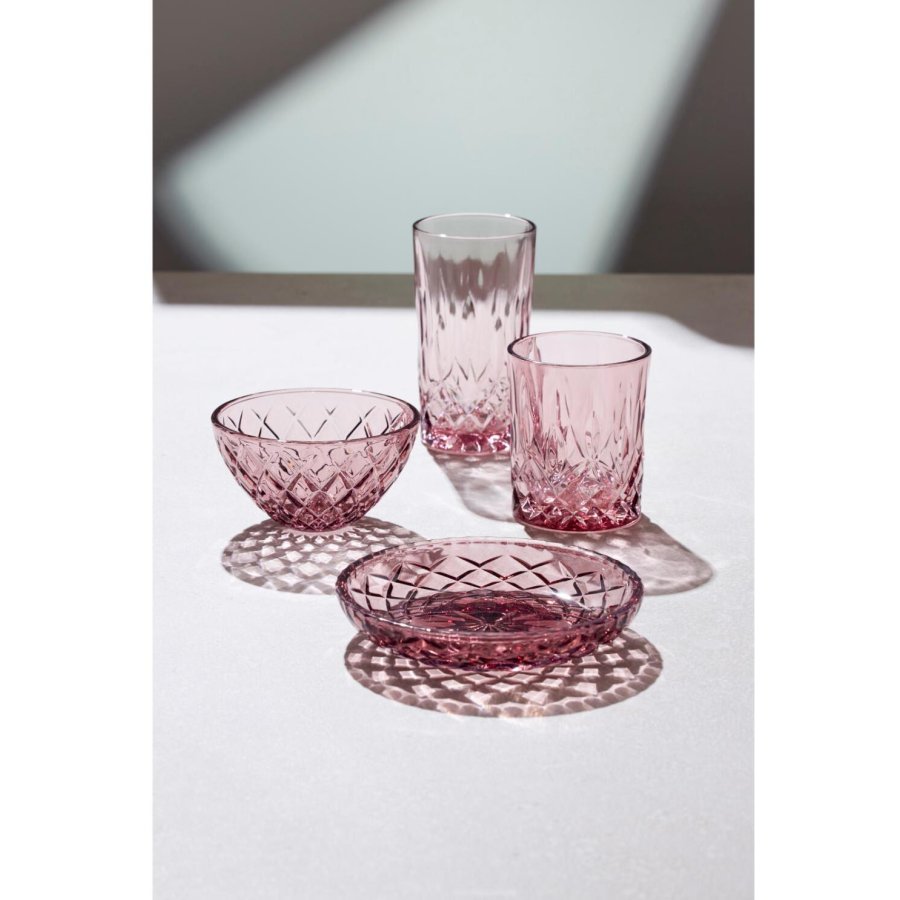 Lyngby Glas Sorrento Highball Glas 4er Set 38 cl, Rosa