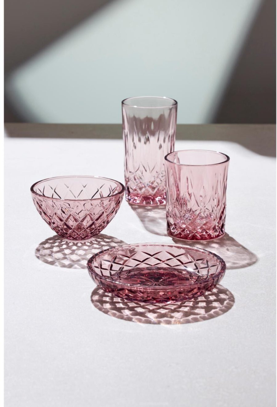 Lyngby Glas Sorrento Highball Glas 4er Set 38 cl, Rosa