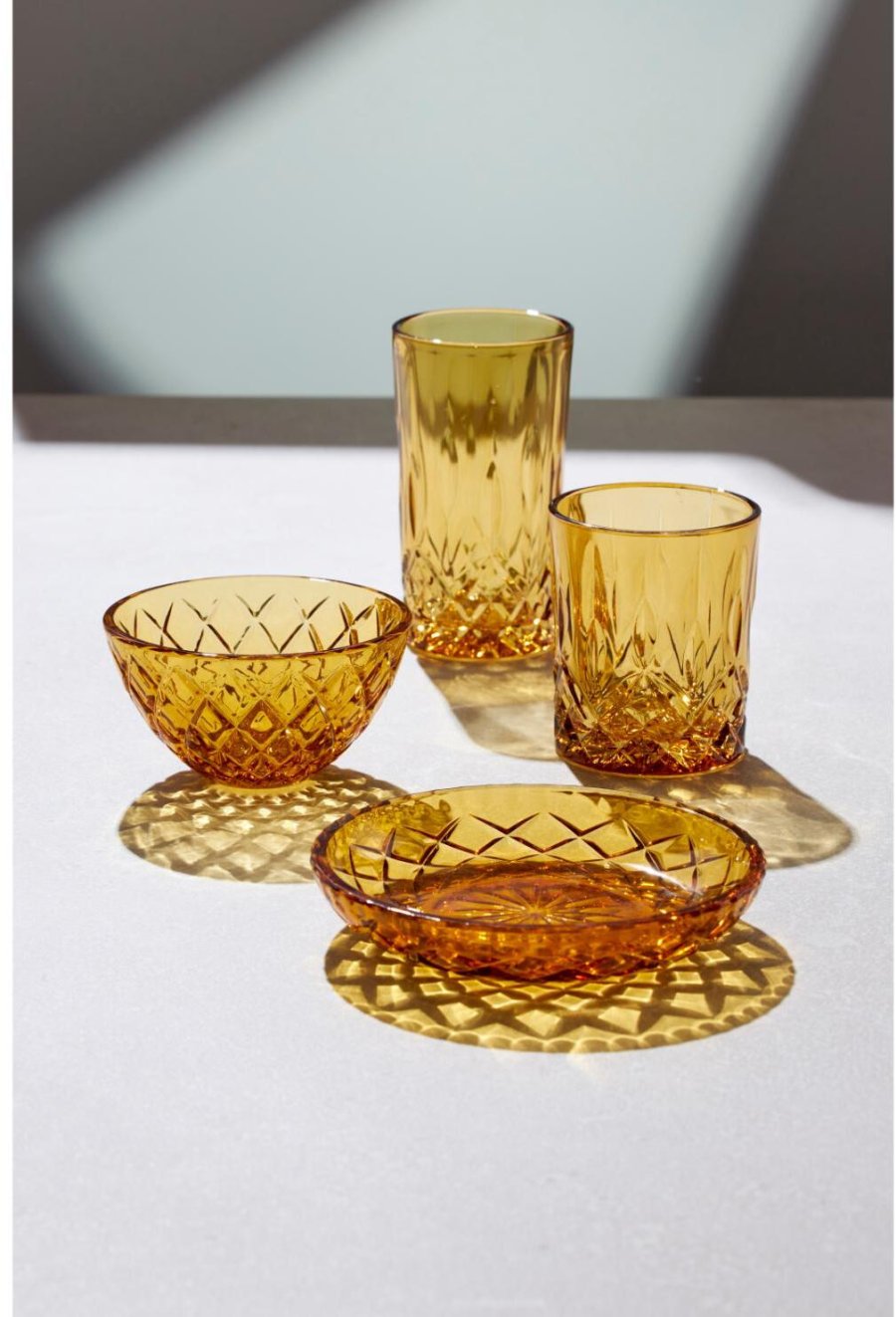 Lyngby Glas Sorrento Highball Glas 4er Set 38 cl, Amber