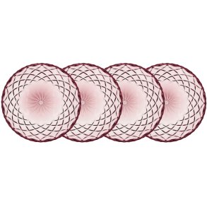 Lyngby Glas Sorrento Asiet 4 stk. Ø16 cm, Pink