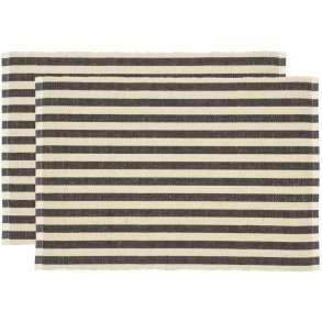 Sdahl Statement Stripe Tischset 33x48 cm 2er Set, Ash