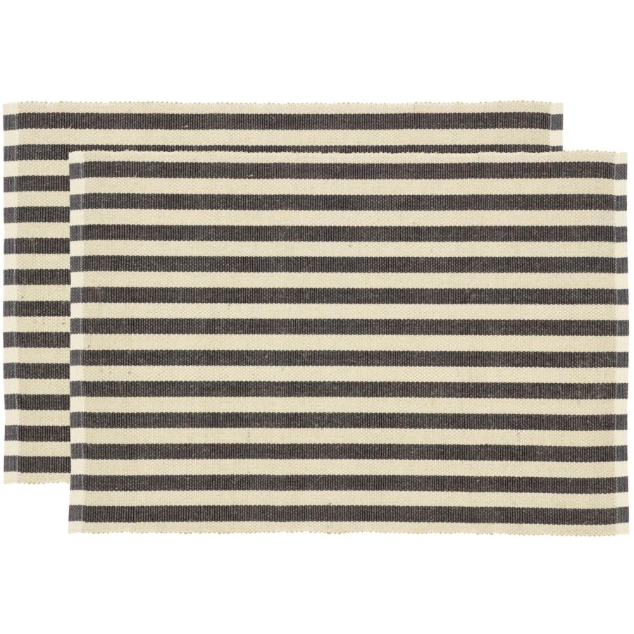 Sdahl Statement Stripe Tischset 33x48 cm 2er Set, Ash