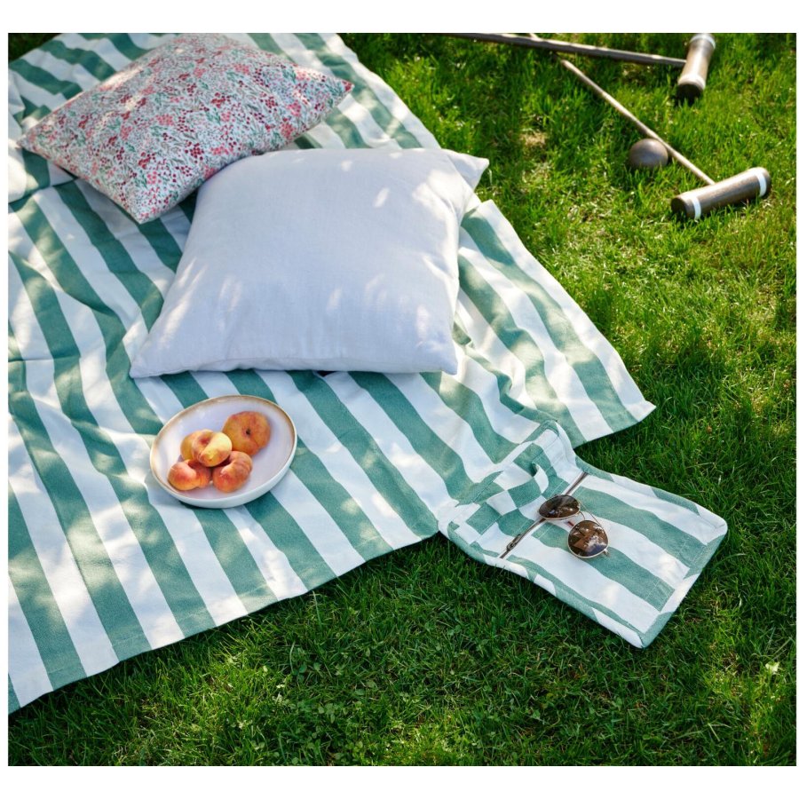 Södahl Statement Stripe Picknickdecke 130x170 cm, Grün