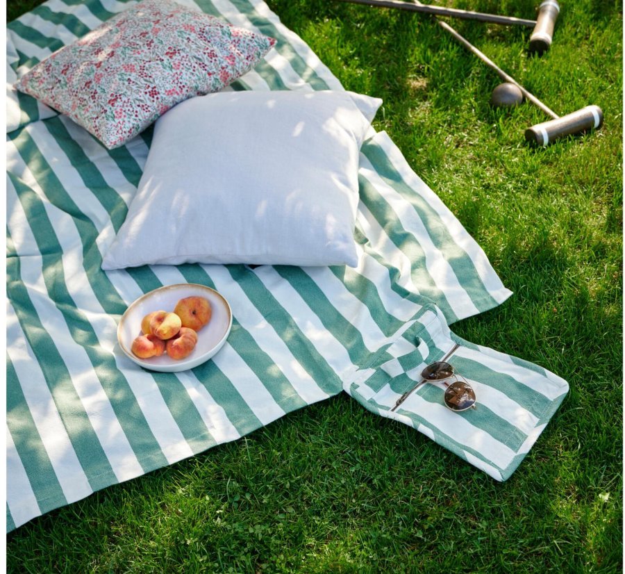 Södahl Statement Stripe Picknickdecke 130x170 cm, Grün