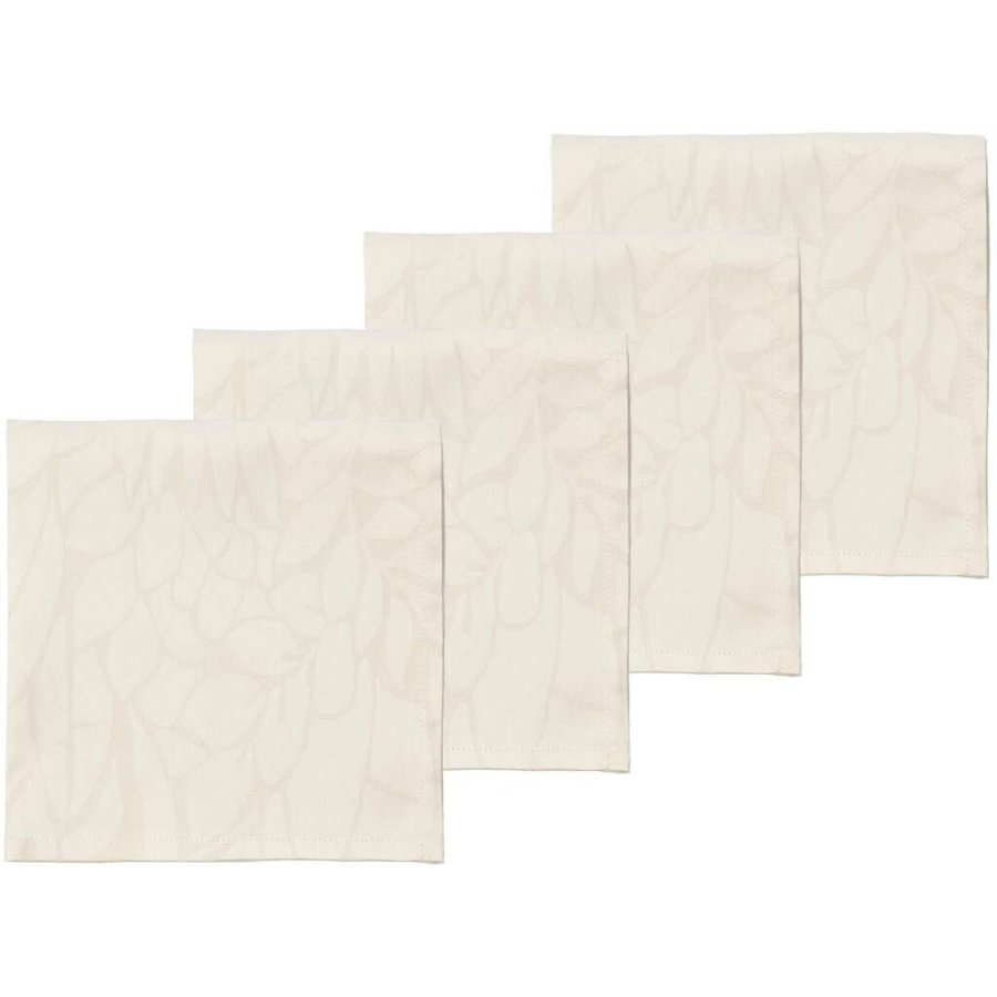 S&ouml;dahl Abstract leaves Damask Stofserviet 4 stk. 45x45 cm, Beige