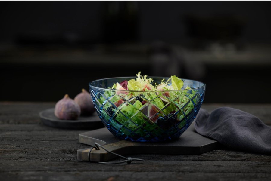 Lyngby Glas Sorrento Salatschssel 24 cm, Blau