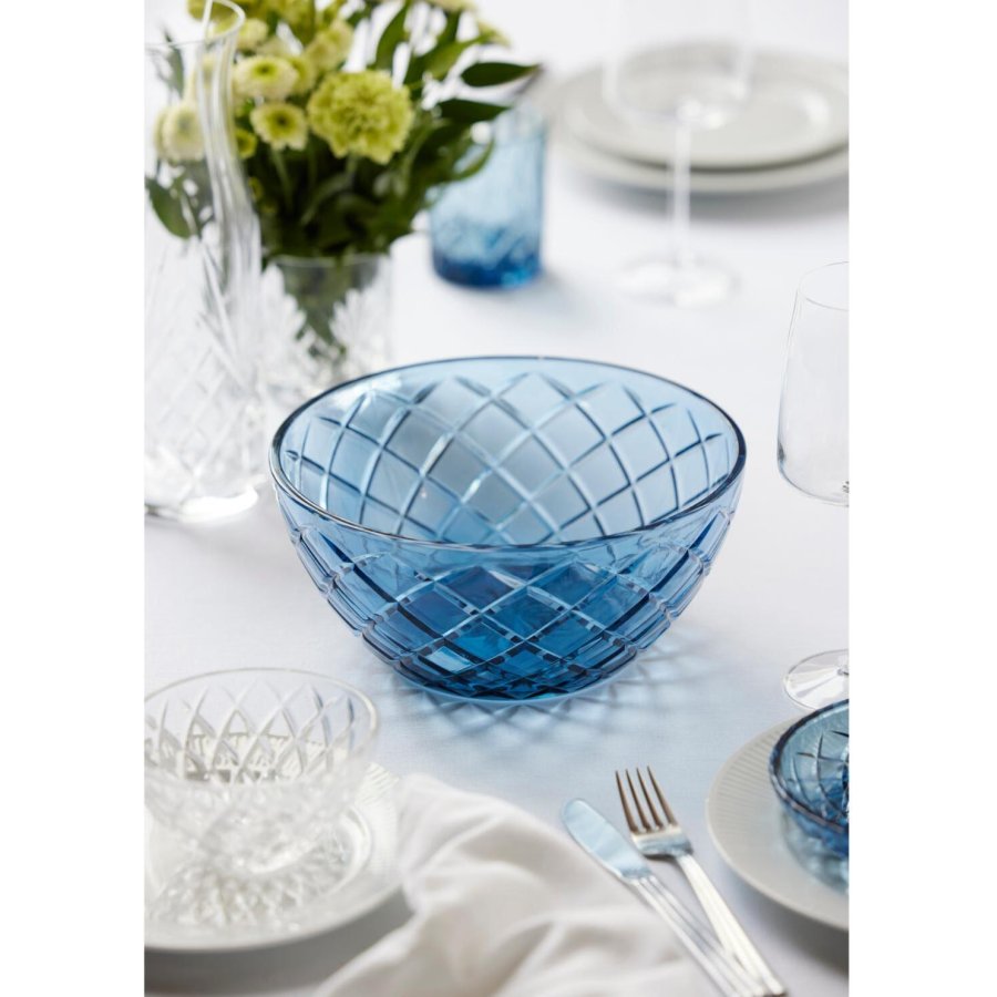 Lyngby Glas Sorrento Salatschssel 24 cm, Blau