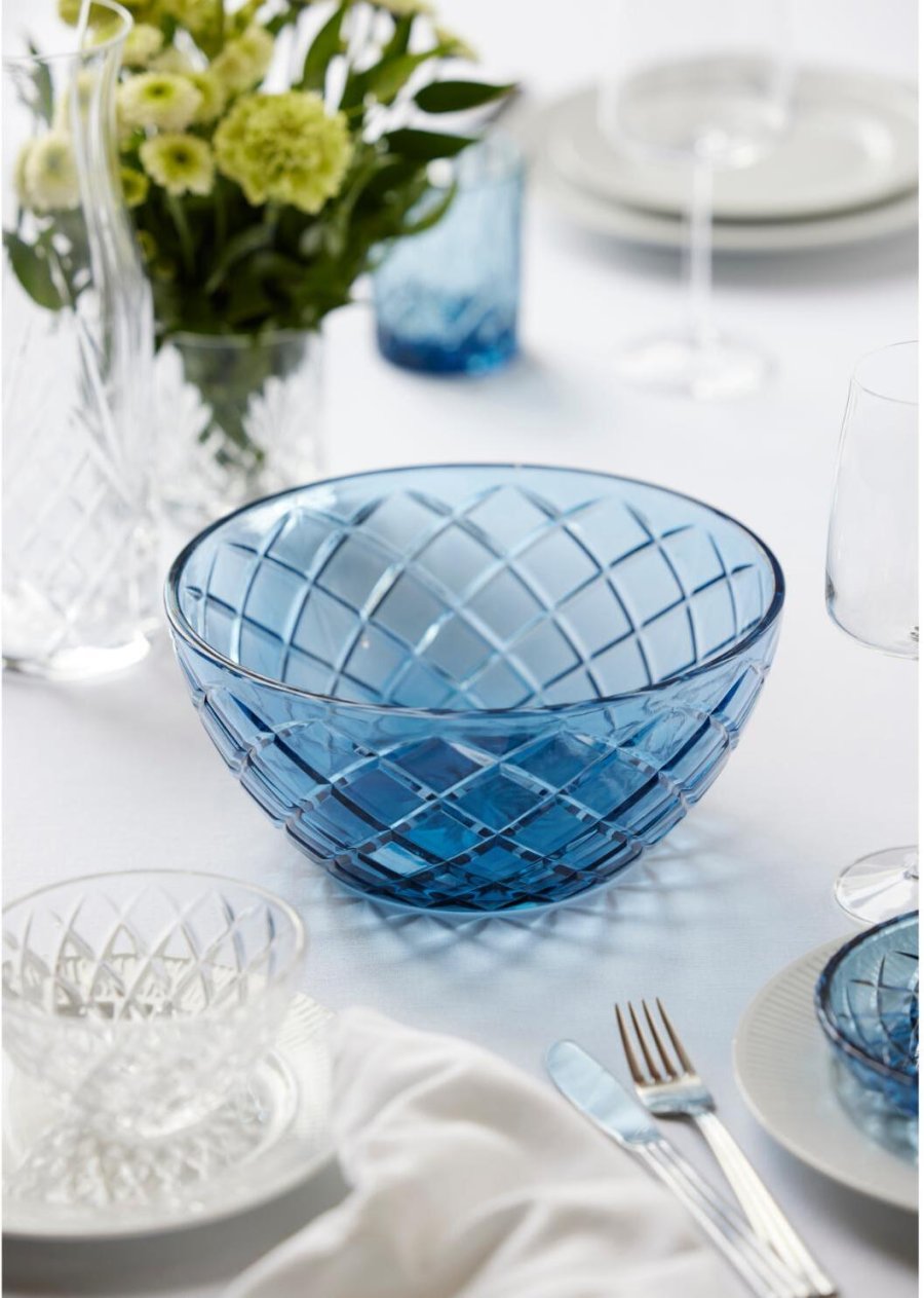 Lyngby Glas Sorrento Salatschssel 24 cm, Blau