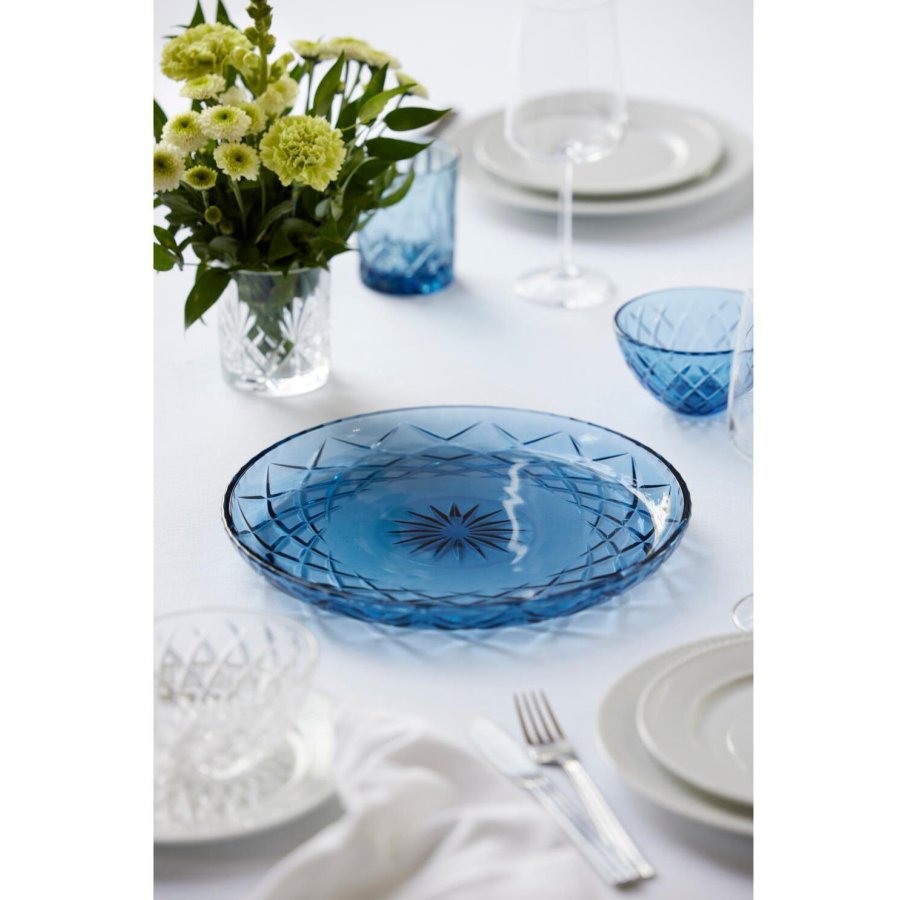 Lyngby Glas Sorrento Schale 30 cm, Blau