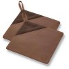 Pillivuyt Gourmet Topflappen 2er Set 20,5x20,5 cm, Brauner Canvas/Leder