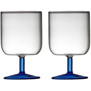Lyngby Glas Torino Vinglas 2 stk. 30 cl, Klar/Blå