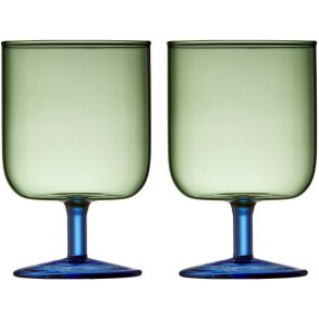 Lyngby Glas Torino Vinglas 2 stk. 30 cl, Grøn/Blå