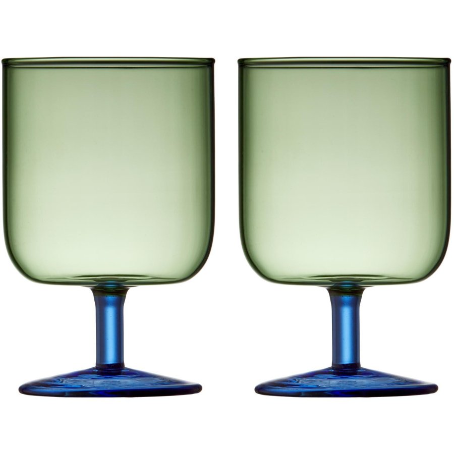 Lyngby Glas Torino Vinglas 2 stk. 30 cl, Grn/Bl