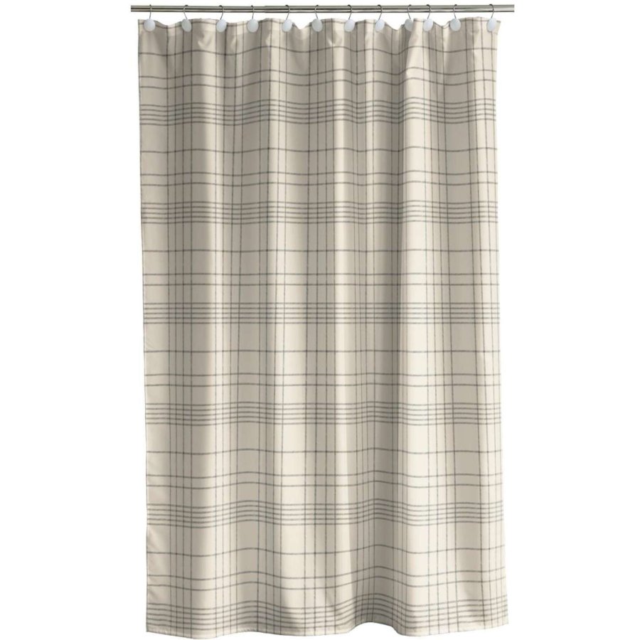 Sdahl Tartan Badvorhang 180x200 cm, Offwhite