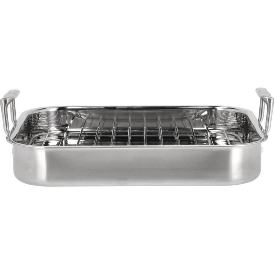 Pillivuyt Gourmet Somme Brter mit Rost 32x26,5x5,5 cm, Edelstahl