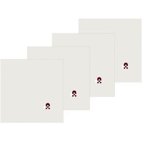 S&ouml;dahl Christmas Hearts Stickerei Stoffservietten 4er Set 40x40 cm, Rot