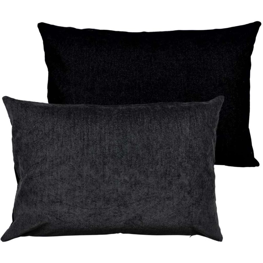 Södahl Washed Chenille Pude 40x60 cm, Sort