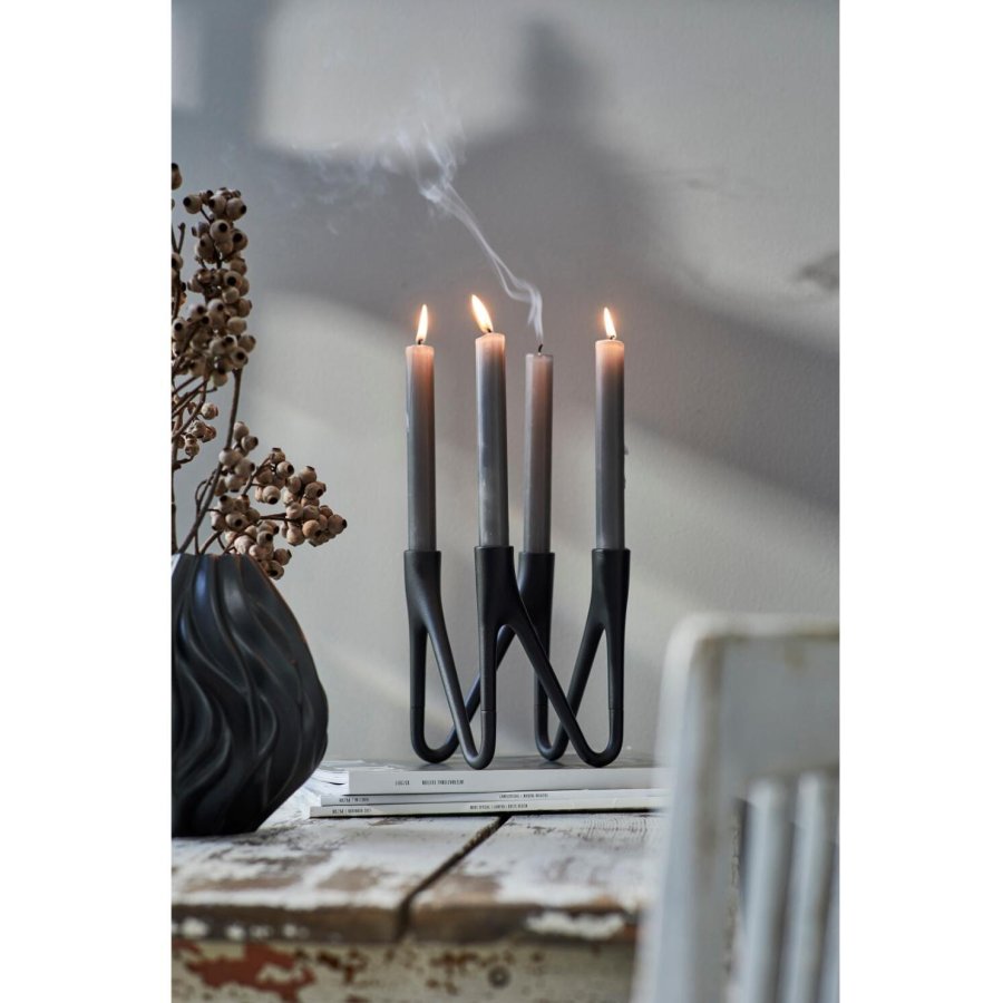Mors Roots Kerzenstnder 4 Arme H16 cm, Schwarz