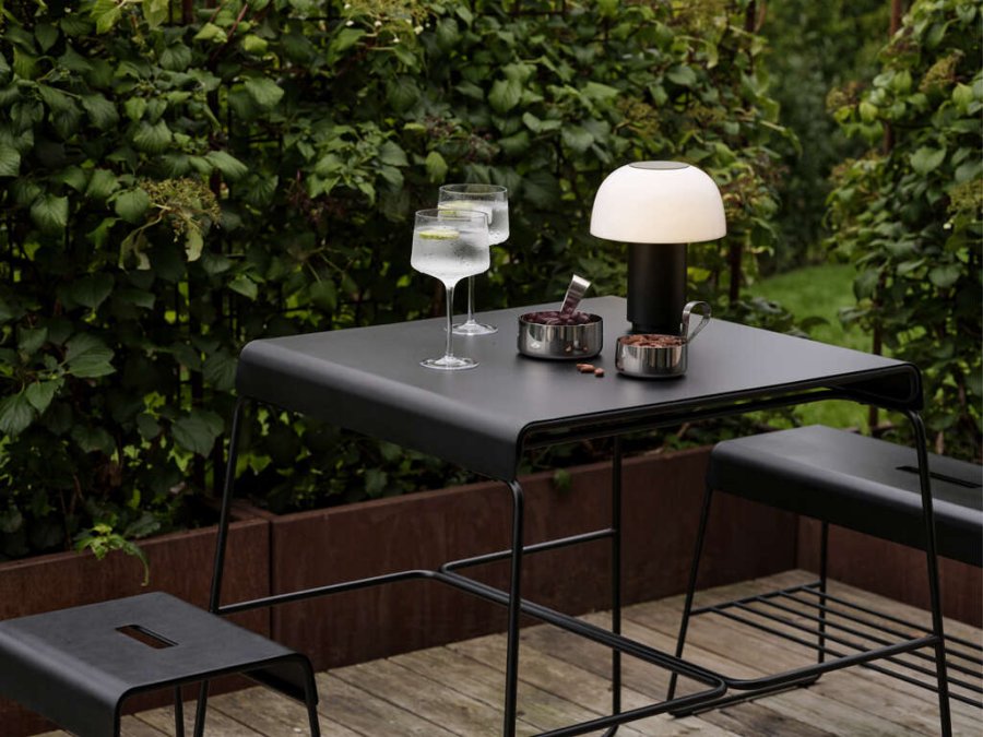 Zone Denmark A-Stool Outdoor-Hocker H45 cm, Schwarz