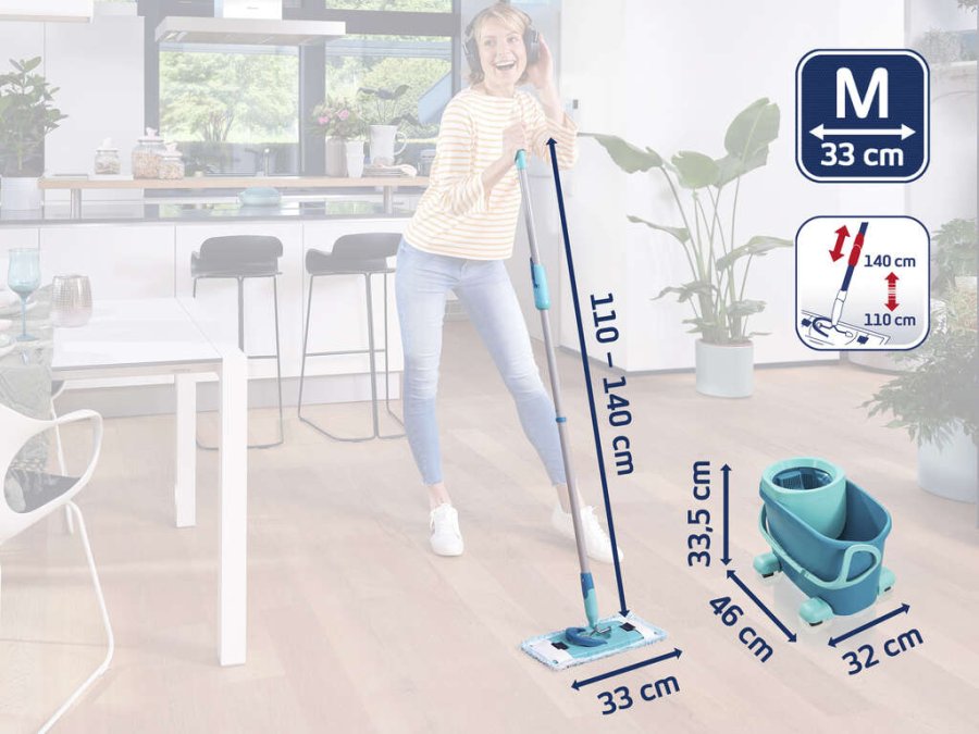 Leifheit Clean Twist M Ergo Mobile Gulvvaskerst 6 L, Grn