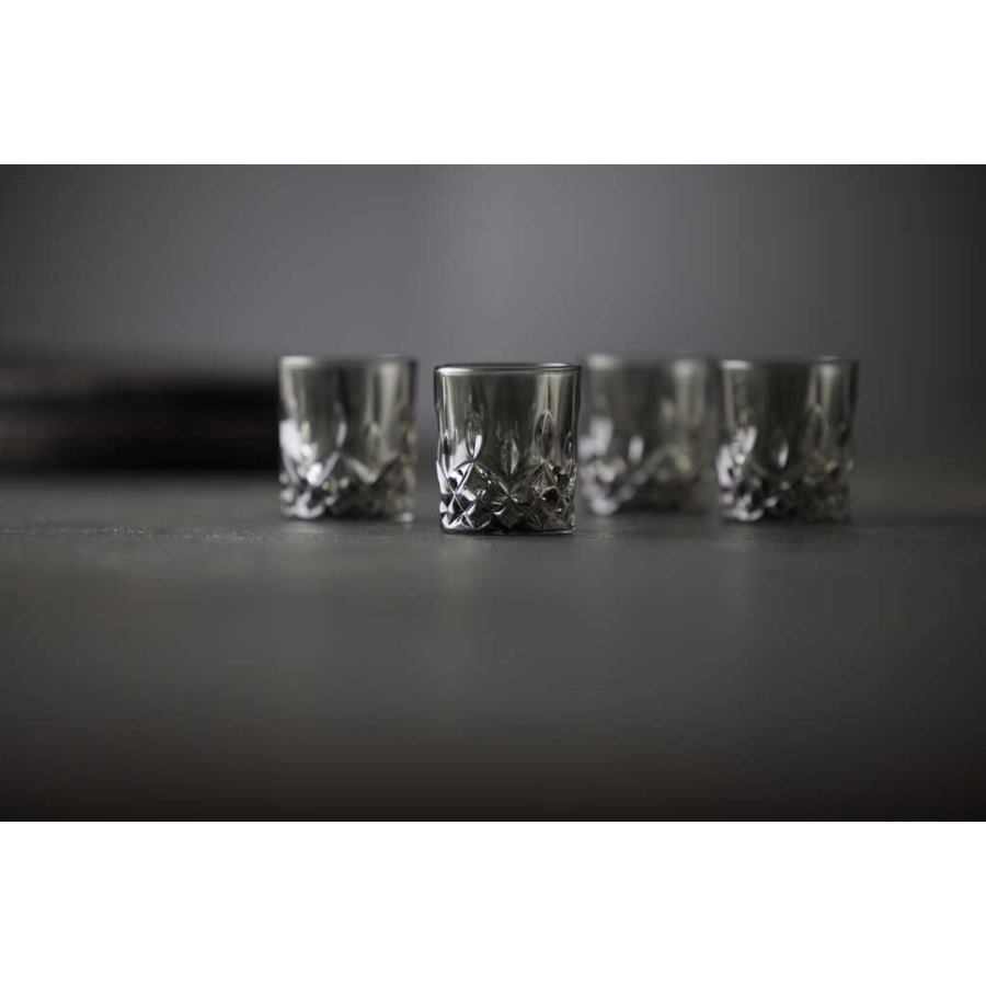 Lyngby Glas Sorrento Shotglas 4 stk. 4 cl, Smoke