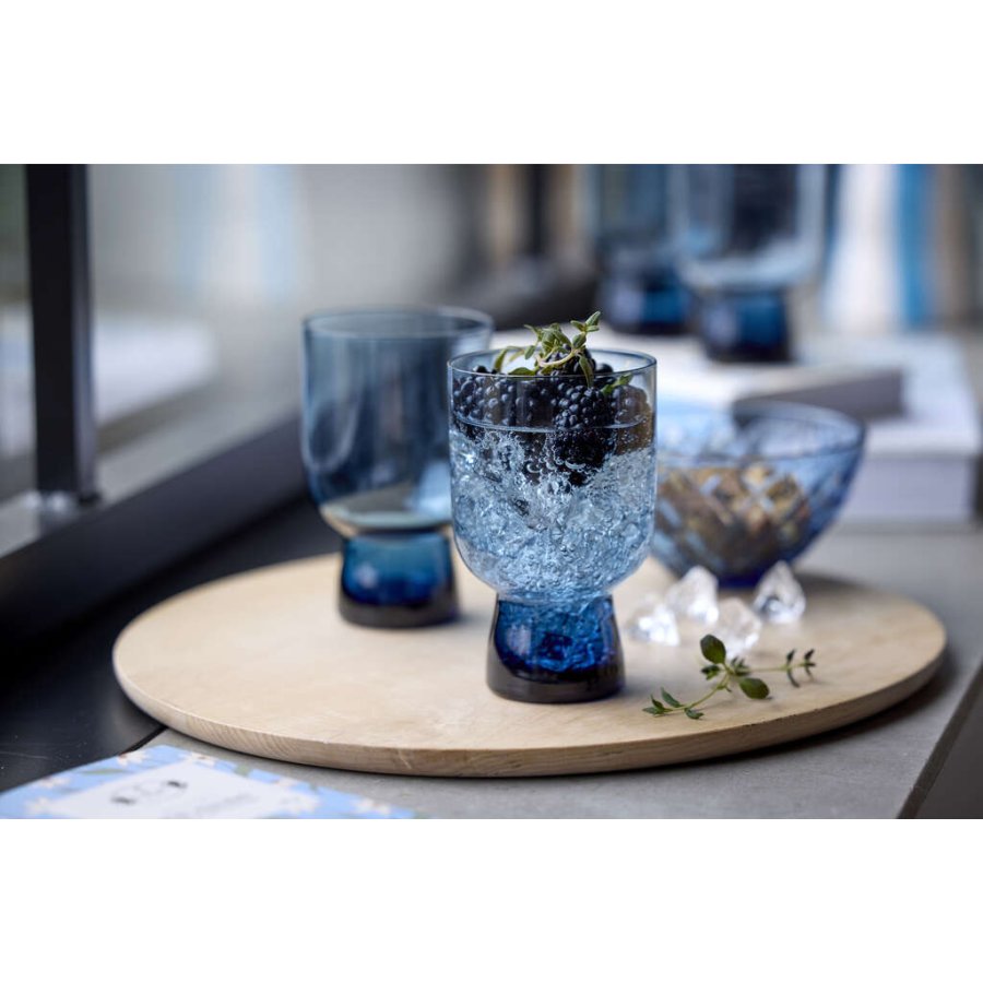 Lyngby Glas Sorrento Wasserglas 4er Set 30 cl, Blau